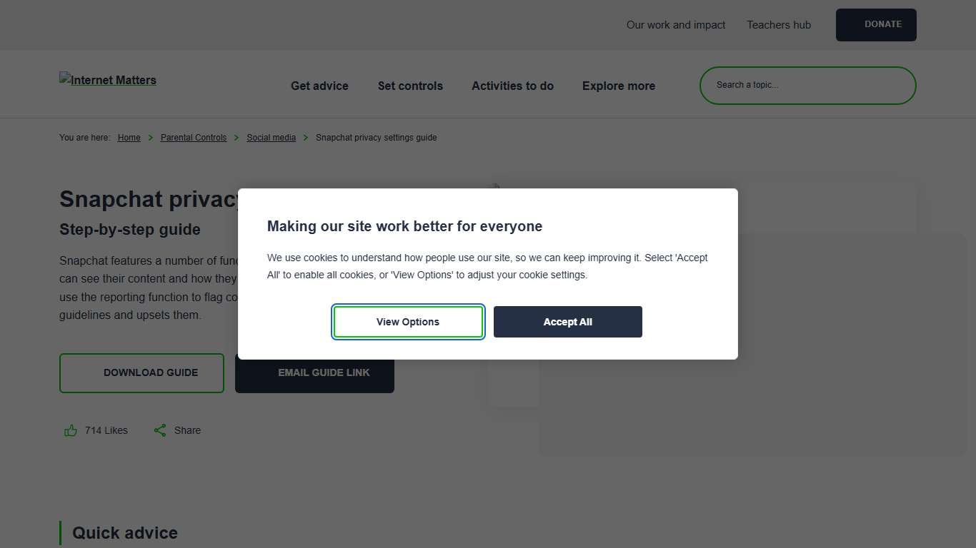 Snapchat privacy settings guide for parents Internet Matters